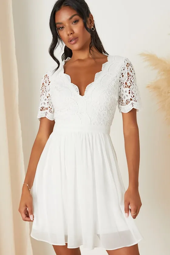 Angel in Disguise White Lace Skater Dress sold by Lulus product image thumbnail 4