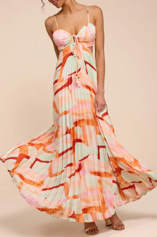Myla Mint Green Multi Pleated Tie-Back Maxi Dress made by Lulus
