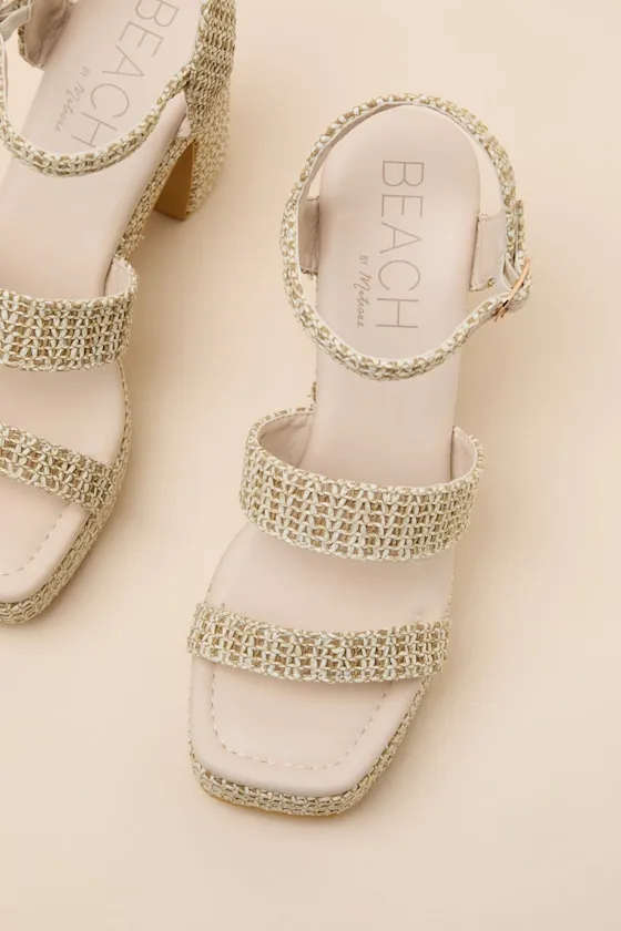 Alessia Beige Raffia Platform High Heel Sandals sold by Lulus product image thumbnail 2