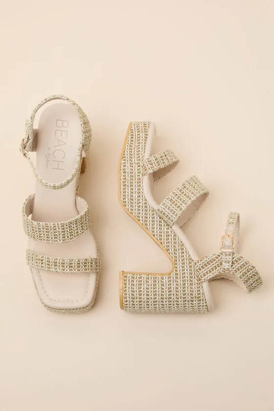 Alessia Beige Raffia Platform High Heel Sandals sold by Lulus product image thumbnail 4