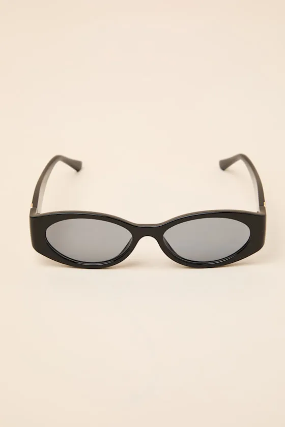 Simone Black Cat-Eye Sunglasses sold by Lulus