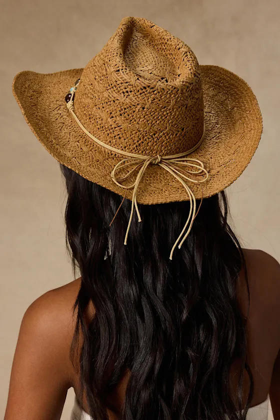 Ripley Tan Woven Straw Western Hat sold by Lulus product image thumbnail 3
