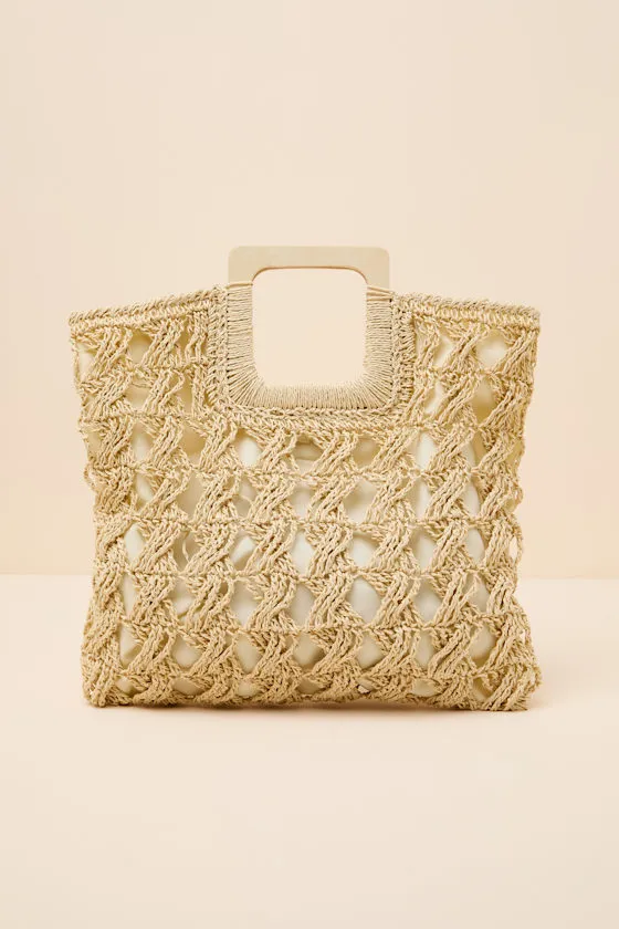 Kenley Beige Raffia Tote Bag sold by Lulus product image thumbnail 2