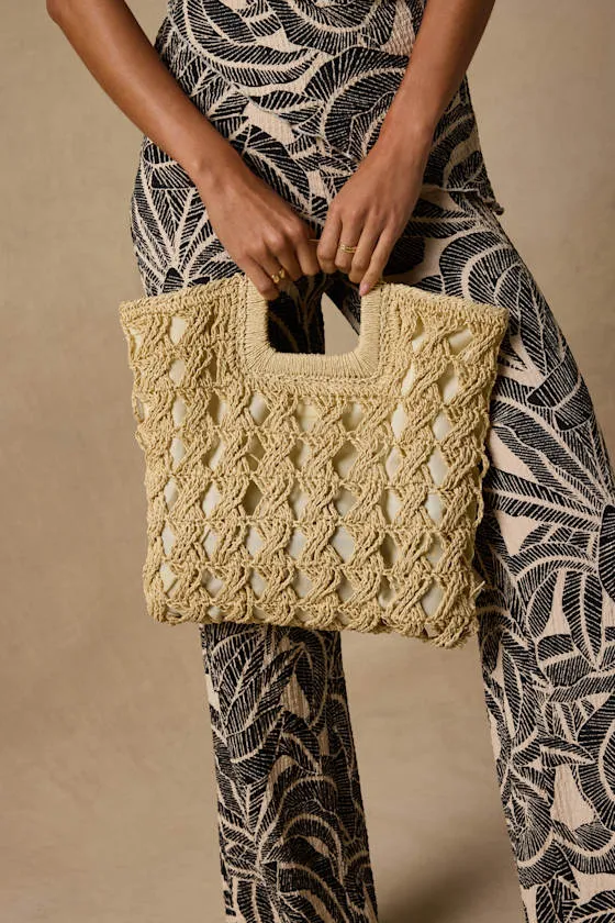 Kenley Beige Raffia Tote Bag sold by Lulus product image thumbnail 3