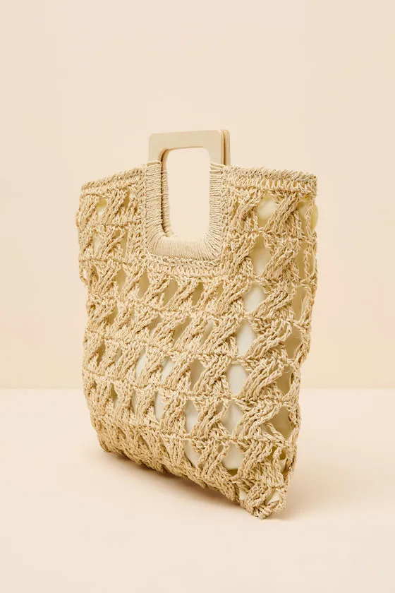Kenley Beige Raffia Tote Bag sold by Lulus product image thumbnail 4