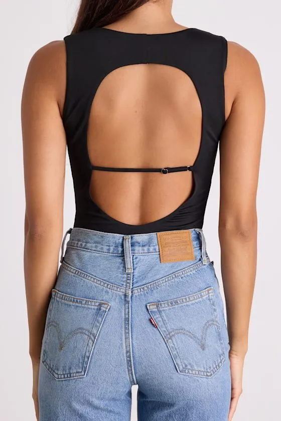 Balyn Black Slinky Knit Cutout Bodysuit sold by Lulus product image thumbnail 2