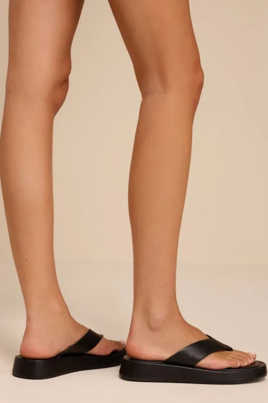 Mallorca Black Platform Thong Sandals made by Lulus