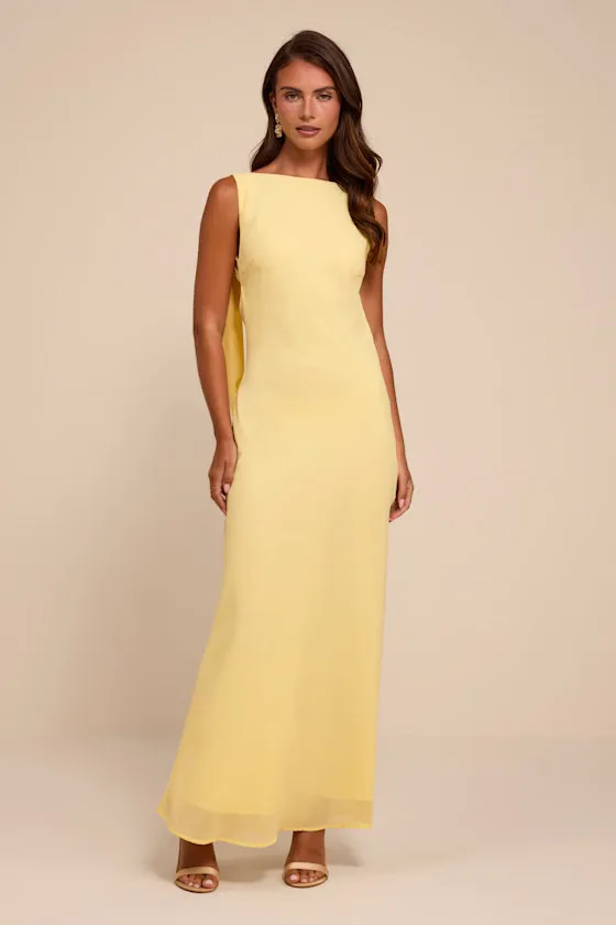 Eudora Light Yellow Cowl Back Maxi Dress sold by Lulus product image thumbnail 2