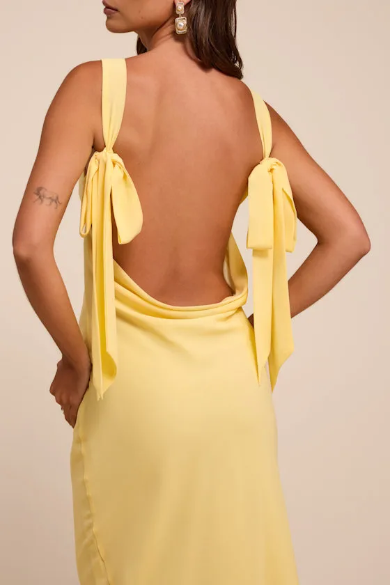 Eudora Light Yellow Cowl Back Maxi Dress sold by Lulus product image thumbnail 3