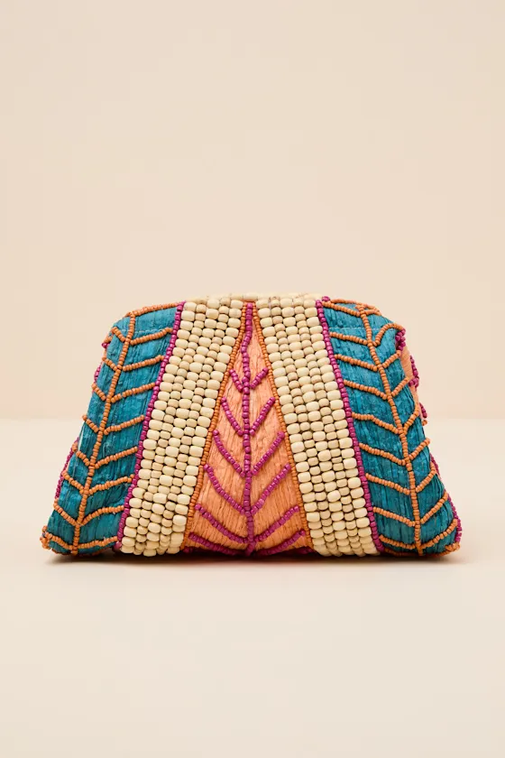 Tisha Multi Raffia Beaded Crossbody Clutch sold by Lulus product image thumbnail 2