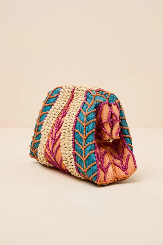Tisha Multi Raffia Beaded Crossbody Clutch sold by Lulus product image thumbnail 4