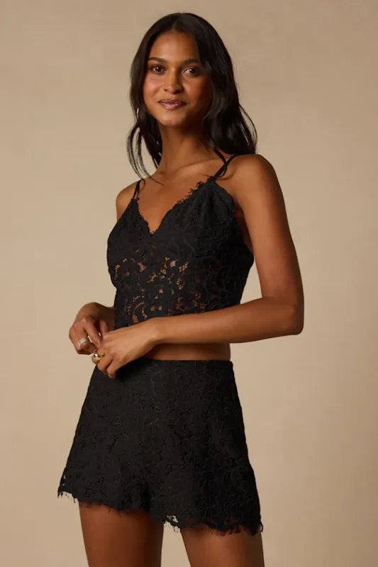 Dalia Black Lace High-Rise Shorts made by Lulus
