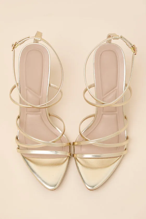 Jody Gold Metallic Strappy High Heel Sandals sold by Lulus product image thumbnail 4