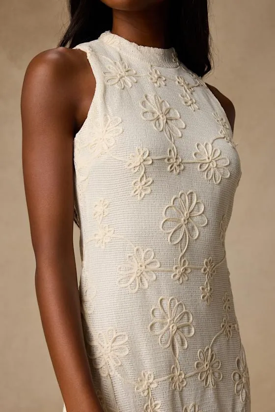 Danalee Cream Abstract Floral Embroidered Midi Dress sold by Lulus product image thumbnail 2