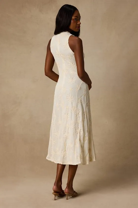 Danalee Cream Abstract Floral Embroidered Midi Dress sold by Lulus product image thumbnail 3