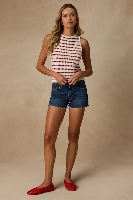 Linley Ivory and Red Striped Knit Tank Top sold by Lulus product image thumbnail 3