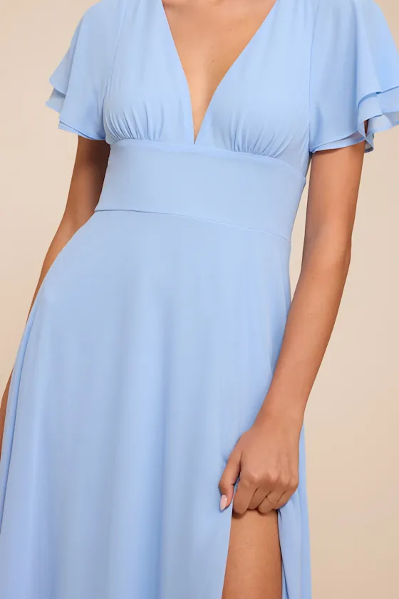 Promise Of Love Light Blue Flutter Sleeve Maxi Dress sold by Lulus product image thumbnail 2