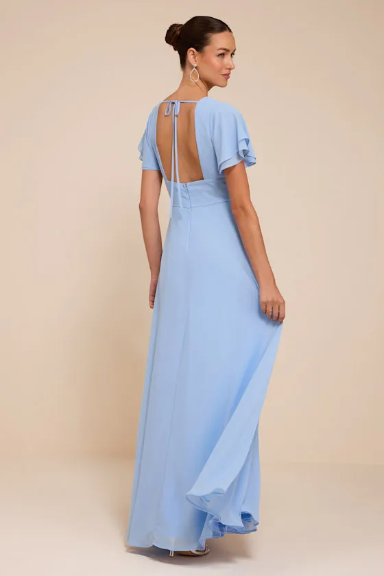 Promise Of Love Light Blue Flutter Sleeve Maxi Dress sold by Lulus product image thumbnail 3