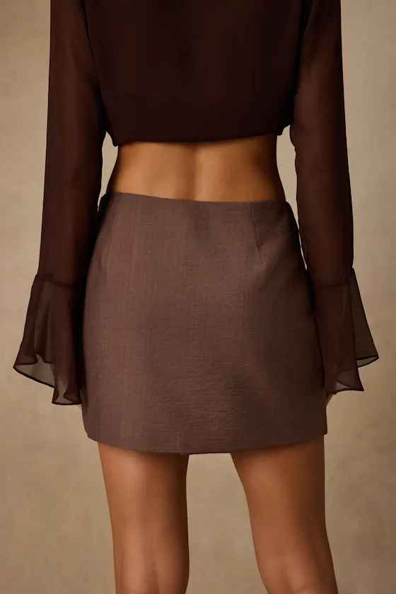 Jordan Brown High-Rise Mini Skirt sold by Lulus product image thumbnail 2