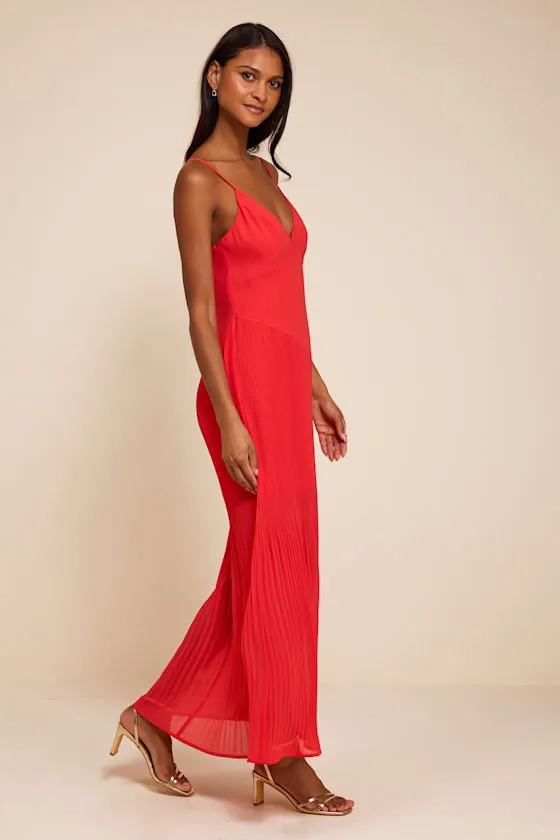 Mura Bright Red Mesh Drop Waist Midi Dress sold by Lulus product image thumbnail 4