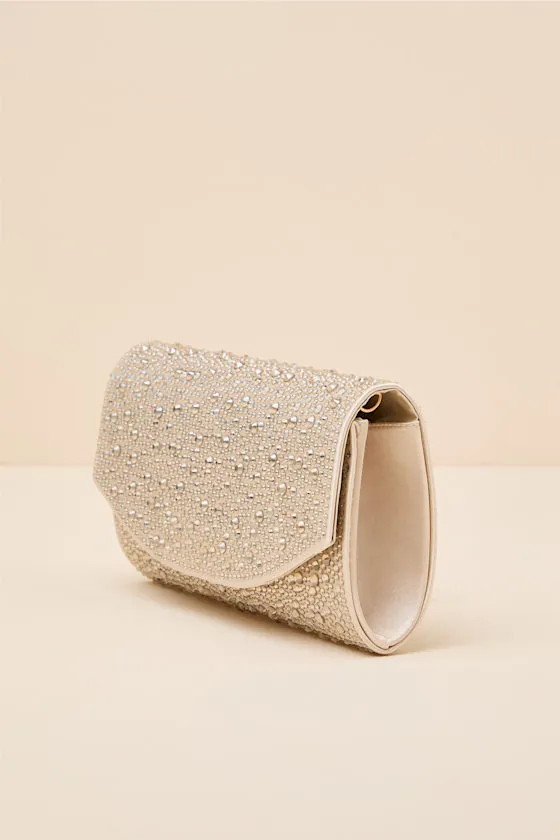 Bindi Champagne Rhinestone Crossbody Clutch sold by Lulus product image thumbnail 2