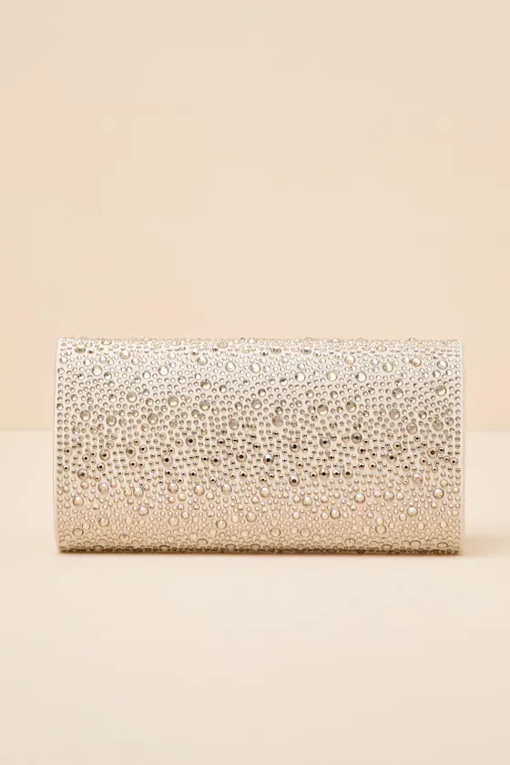 Bindi Champagne Rhinestone Crossbody Clutch sold by Lulus product image thumbnail 3