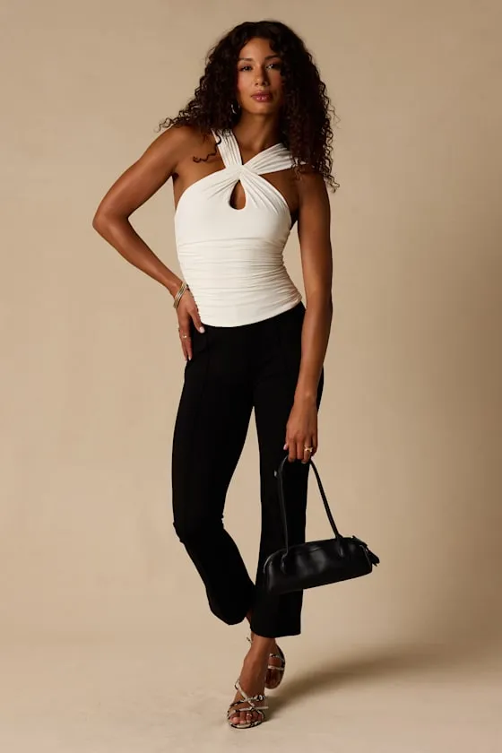 Deb White Slinky Knit Keyhole Cutout Top sold by Lulus product image thumbnail 3