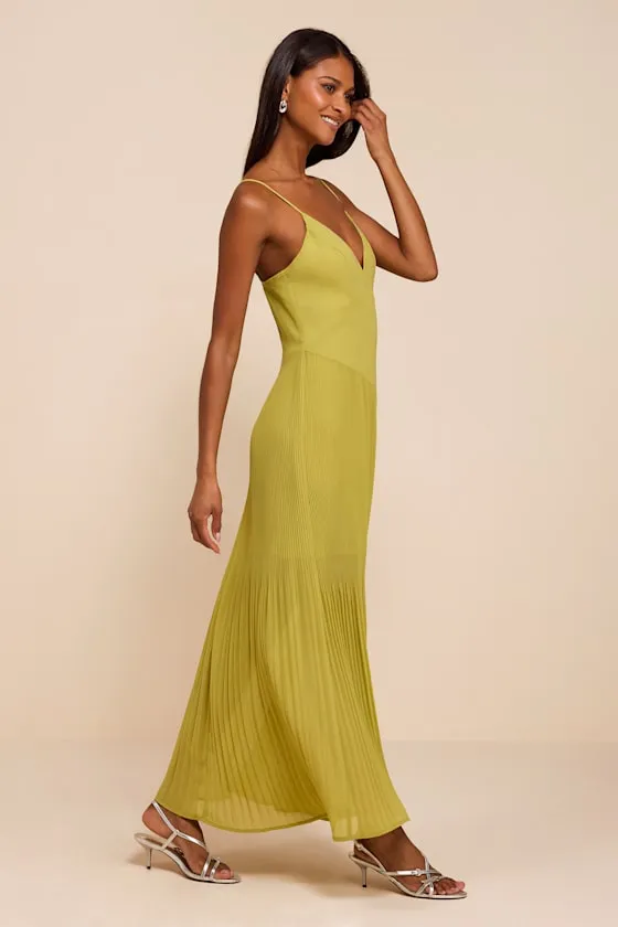 Mura Chartreuse Mesh Drop Waist Midi Dress sold by Lulus product image thumbnail 4