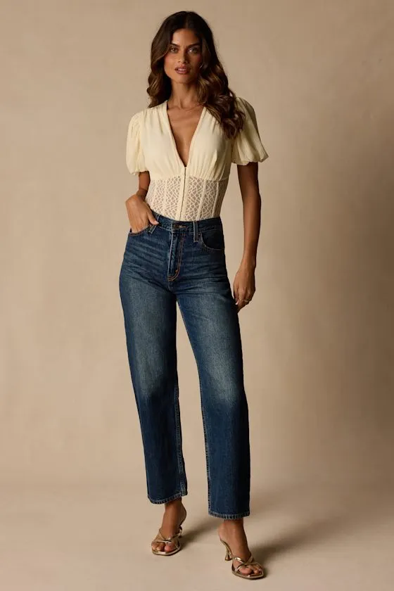 Properly Trendy Cream Mesh Puff Sleeve Bodysuit sold by Lulus product image thumbnail 3
