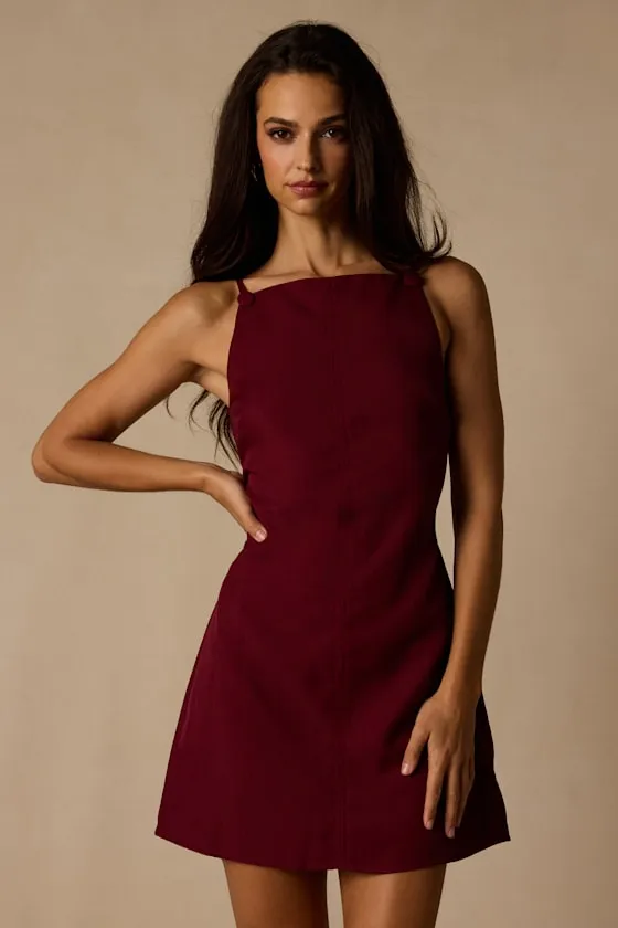 Chic Ease Wine Red Sleeveless Mini Dress sold by Lulus
