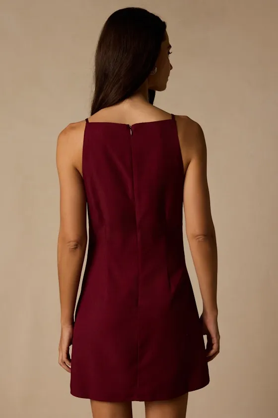 Chic Ease Wine Red Sleeveless Mini Dress sold by Lulus product image thumbnail 2