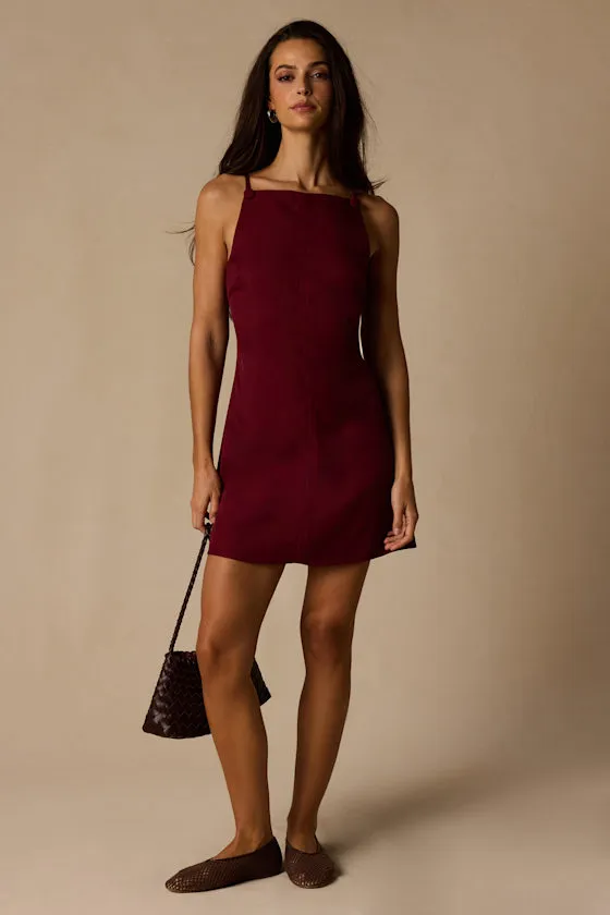 Chic Ease Wine Red Sleeveless Mini Dress sold by Lulus product image thumbnail 3