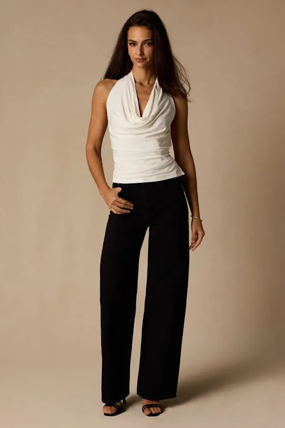 Luz Ivory Cowl Neck Backless Top sold by Lulus product image thumbnail 3