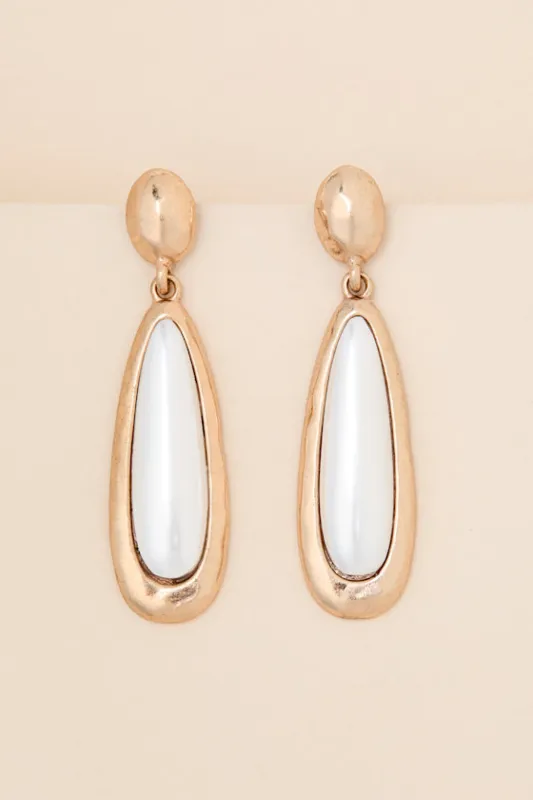 Cyra Gold Pearl Drop Earrings made by Lulus