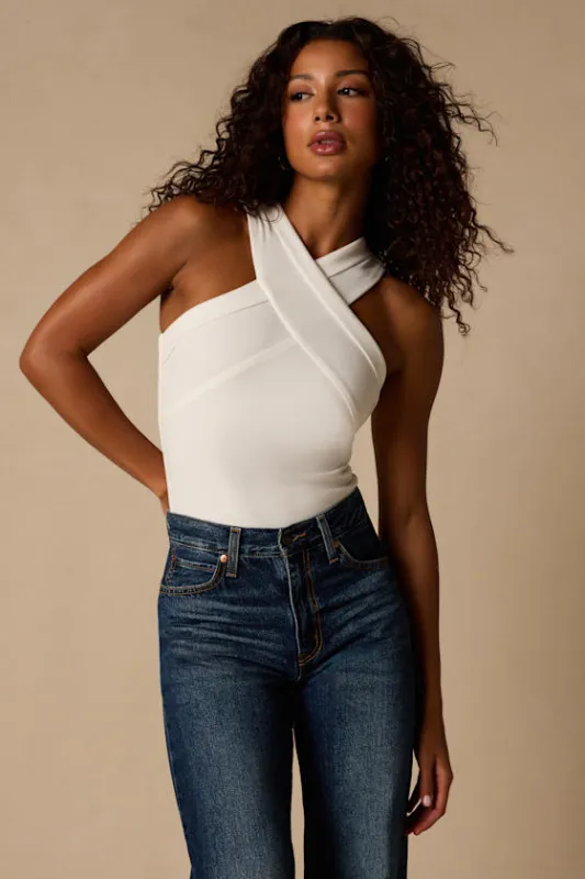 Berlinda Ivory Cross-Front Bodysuit made by Lulus