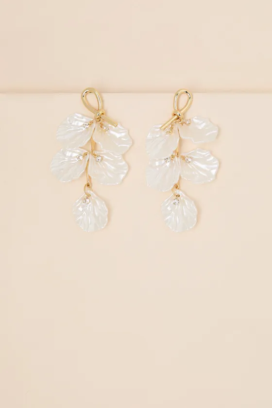 Mary Gold Petal Drop Earrings sold by Lulus product image thumbnail 2