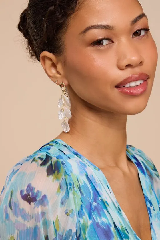 Mary Gold Petal Drop Earrings sold by Lulus product image thumbnail 3