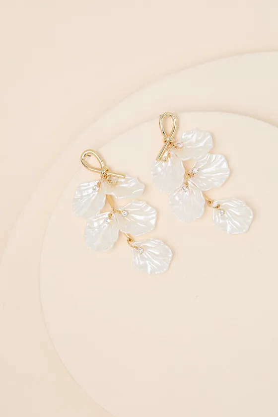 Mary Gold Petal Drop Earrings sold by Lulus product image thumbnail 4