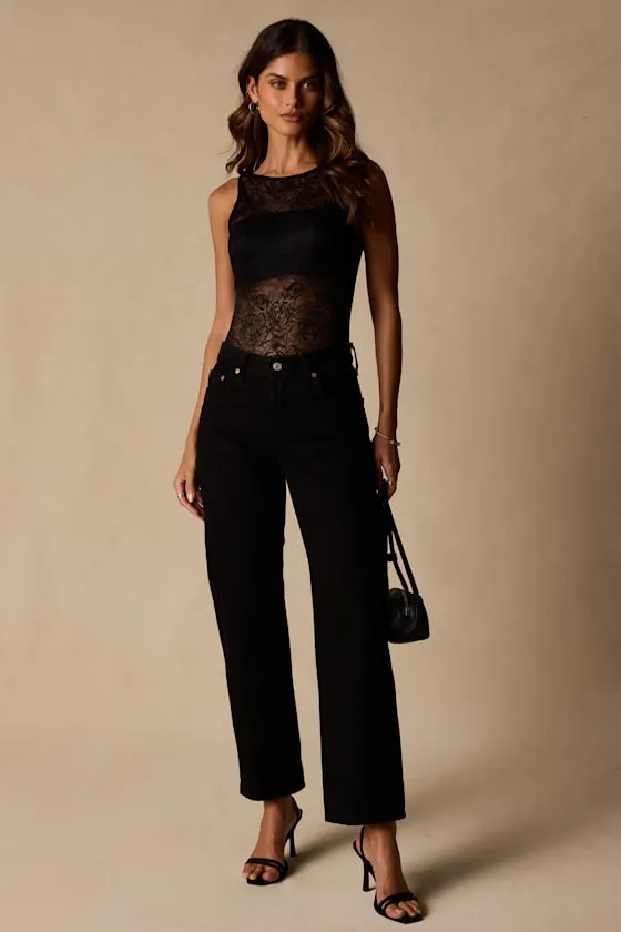 Tala Black Sheer Lace Sleeveless Bodysuit sold by Lulus product image thumbnail 4