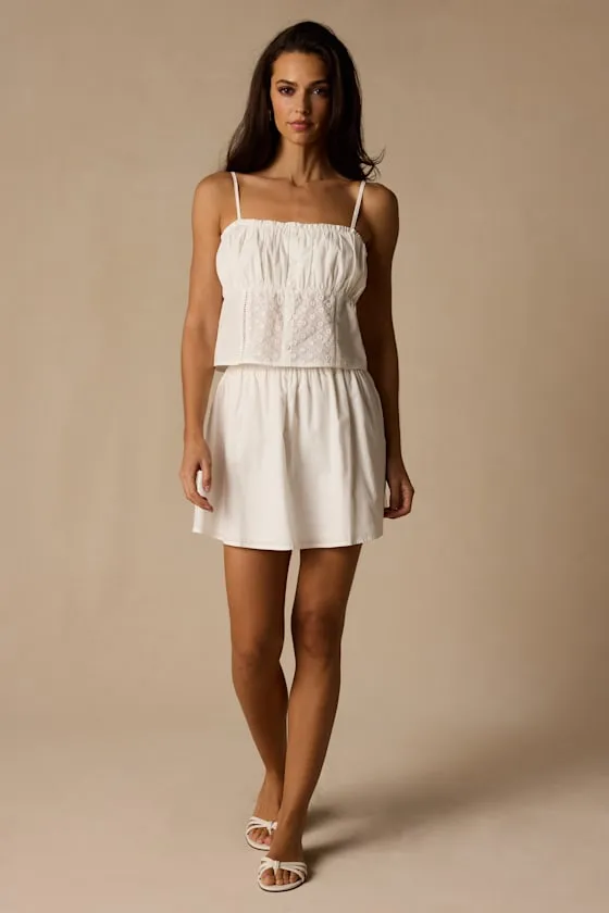 Sasha Ivory Cotton Eyelet Embroidered Cami sold by Lulus product image thumbnail 3