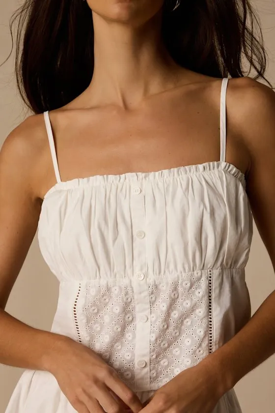 Sasha Ivory Cotton Eyelet Embroidered Cami sold by Lulus product image thumbnail 4
