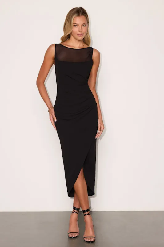 Delene Black Sleeveless Column Midi Dress made by Lulus