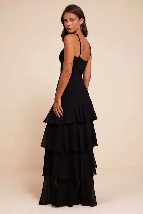 Amaria Black Tiered Maxi Dress sold by Lulus product image thumbnail 3