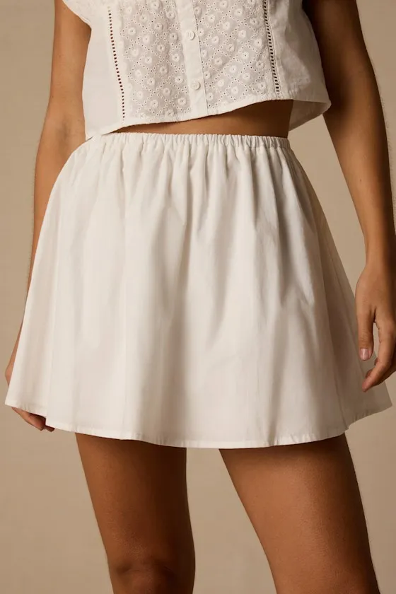 Sasha Ivory Cotton Skater Mini Skirt sold by Lulus product image thumbnail 3