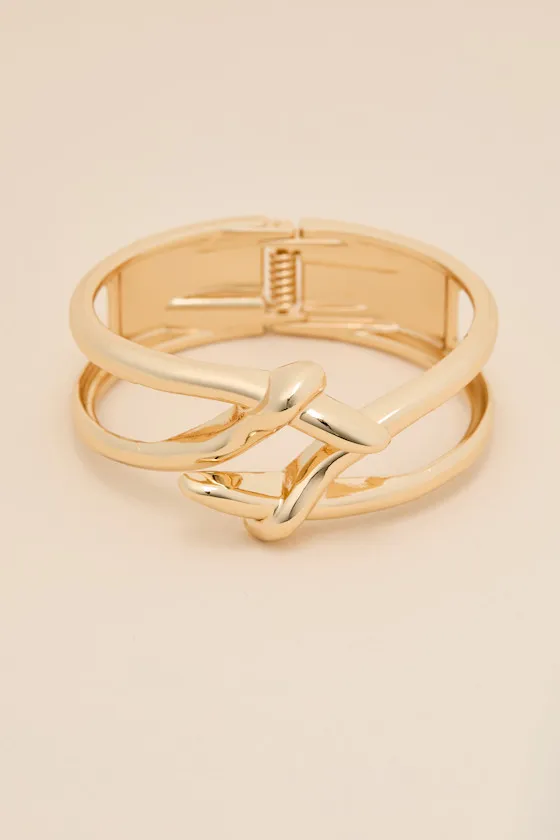 Wylie Gold Knotted Bangle Bracelet sold by Lulus product image thumbnail 2