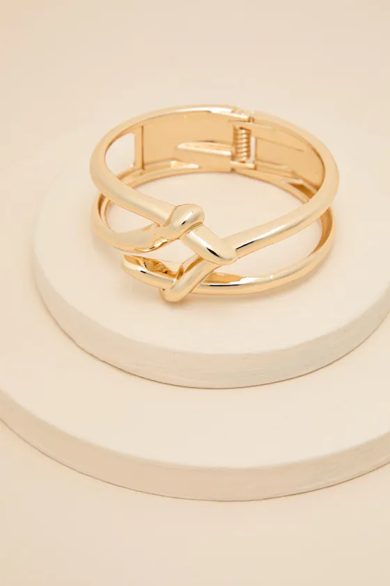 Wylie Gold Knotted Bangle Bracelet sold by Lulus product image thumbnail 4