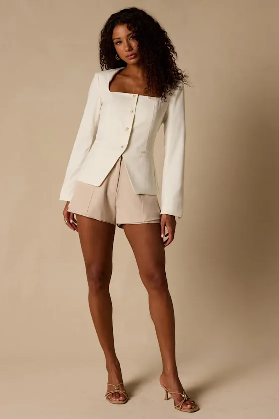 Myanna Ivory Long Sleeve Blazer Top sold by Lulus product image thumbnail 2