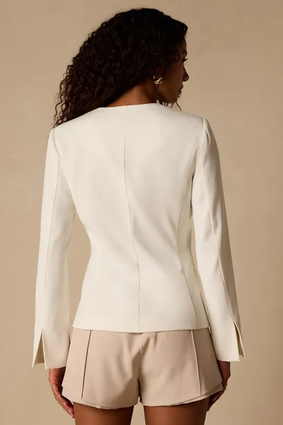 Myanna Ivory Long Sleeve Blazer Top sold by Lulus product image thumbnail 3