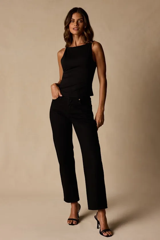 Giovanna Black Jersey Knit Bow Tank Top sold by Lulus product image thumbnail 3