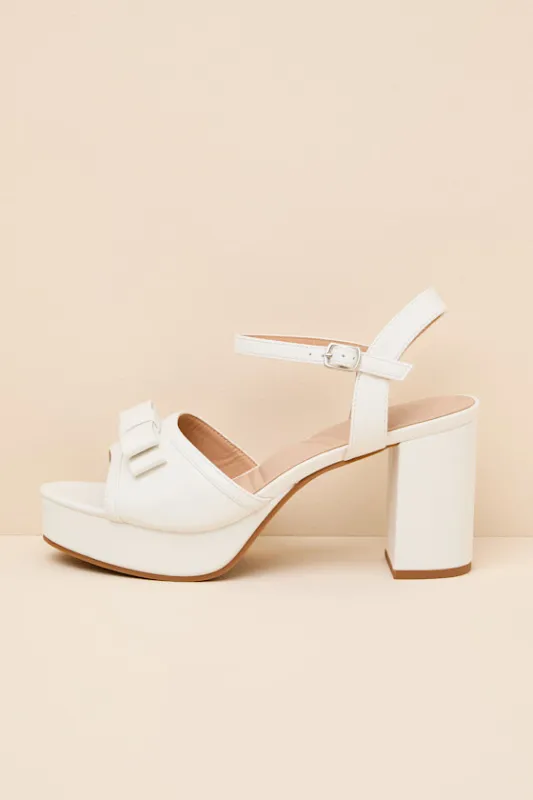 Iggy White Platform Ankle Strap High Heel Sandals made by Lulus